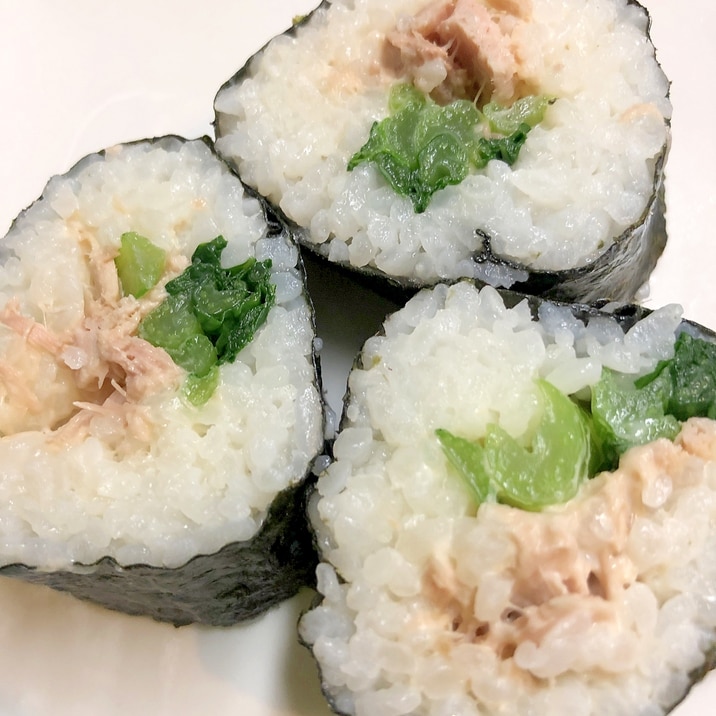 小松菜とシーチキンの手巻き寿司